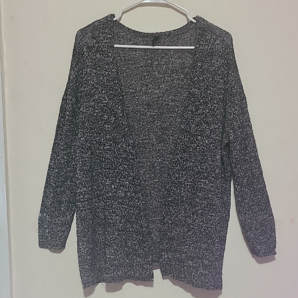 Black Oversized Knit Cardigan Sweater